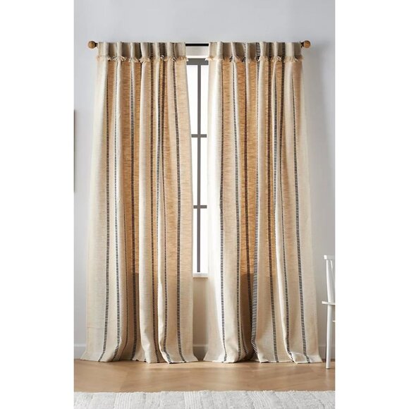 Anthropologie Pieced Stripe Curtain 50